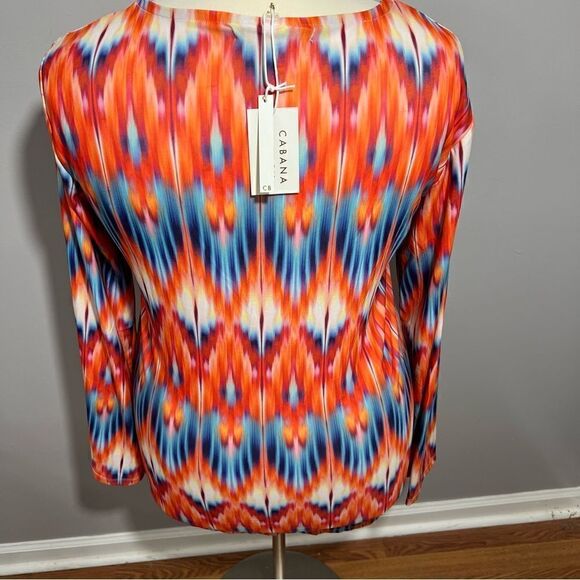 NWT Cabana Beach Brilliantly Colorful Ikat Print Cover-Up - L - Picture 9 of 13